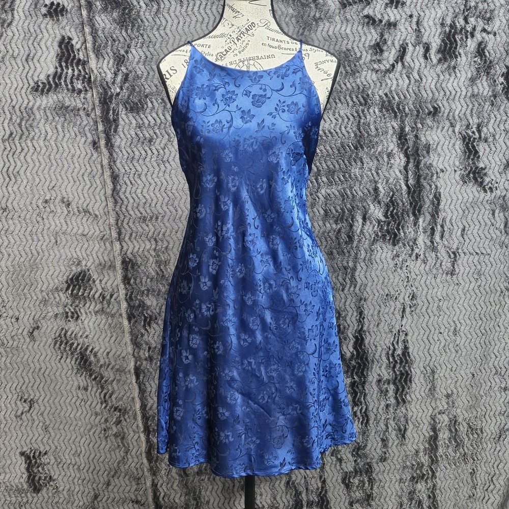 Vtg Steppin Out Slip Dress Sz 13/14 Floral Whimsigoth Y2K Dark Fairy 90s‎ Prom